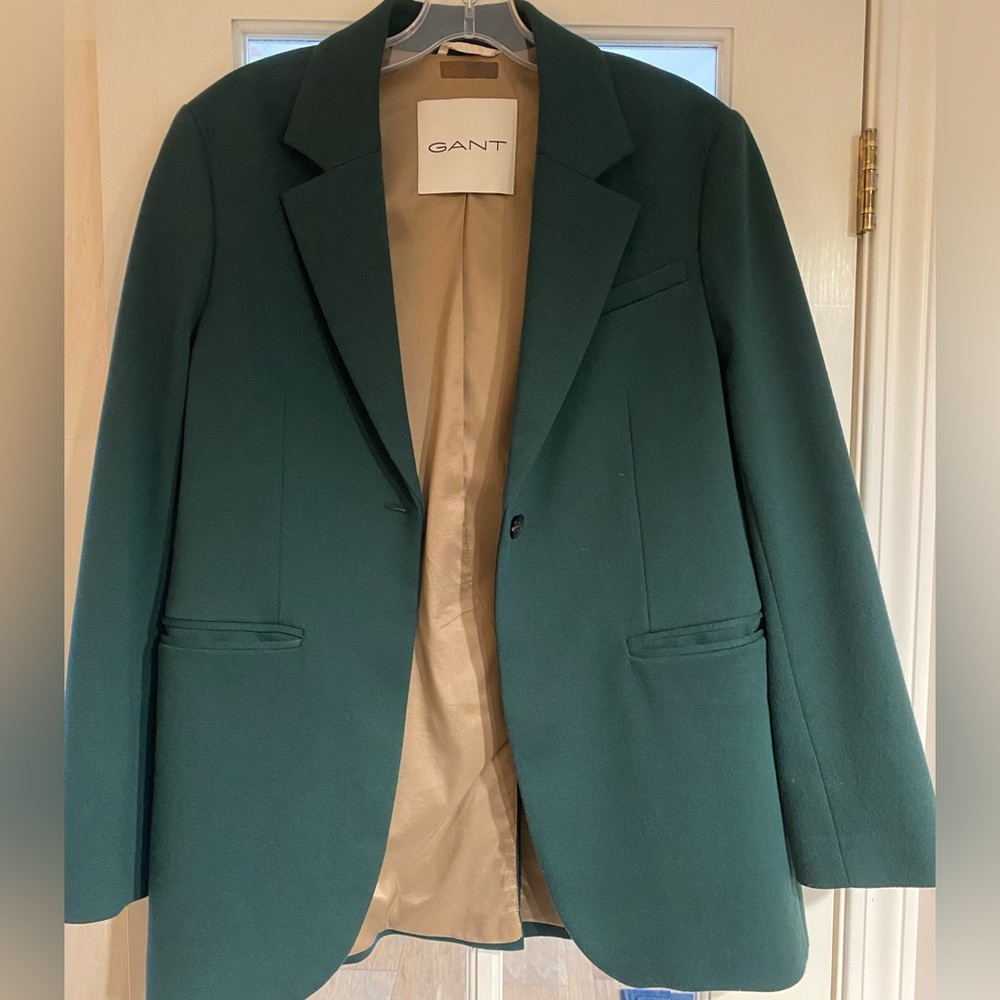 GANT - Dark Green Blazer with Tan Lining